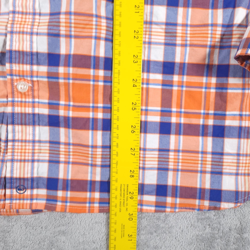 Vineyard Vines Shirt Mens XL Orange Blue Plaid On-The-Go Performance Button Down - Picture 7 of 11